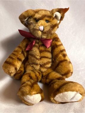 T. C. Dawson Fiesta Plush Golden Tabby Striped Tabby Kitty Cat Beanie Jointed